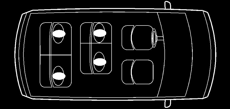Rear Seat Outside Passenger Positions Lap-Shoulder Belt The positions next to the windows have lap-shoulder belts.