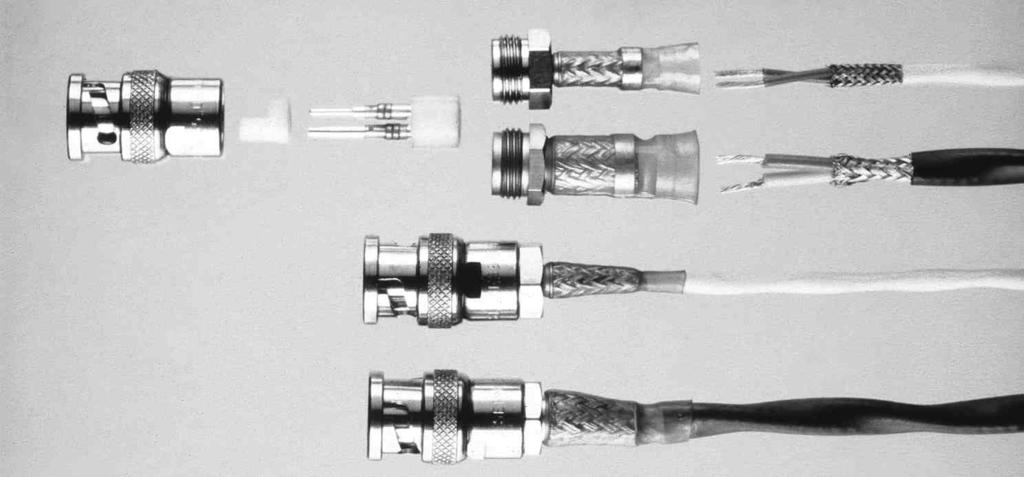 Coaxial Cable Termination RF One-Step BNC/TNC Connectors Product Facts Easy, quick installation Outstanding cable-retention force Solder-solder connection type (center conductor and braid) One-step