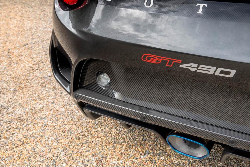 Weight reduction in detail The headline net weight reduction of 26 kg versus the Evora Sport 410 is derived from the standard titanium exhaust (-10 kg), carbon body panels (-4.