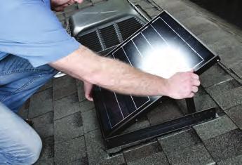 Remove the protective film from the aluminum frame around the solar panel. B.