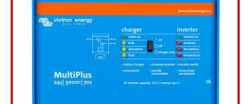 The MultiPlus takes over the supply to the connected loads in the event of a grid failure or when shore/generator power is disconnected.