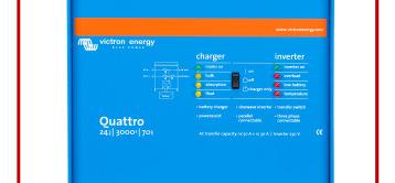 The Quattro takes over the supply to the connected loads in the event of a grid failure or when shore/generator power is disconnected.