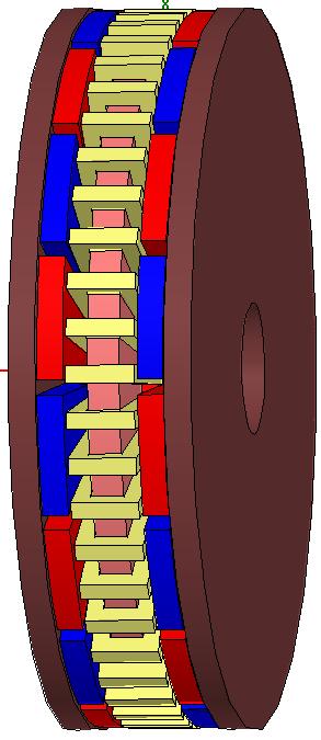 Once the optimized dimensions are obtained and the axial length is determined, the motor is modeled in 3D space.
