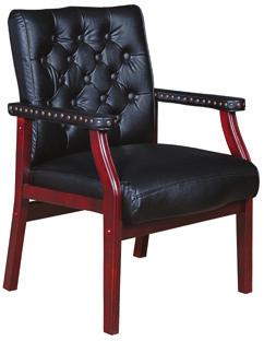 A beautiful hardwood Mahogany frame, timeless brass trim accents and durable Black or Burgundy vinyl upholstery and brass casters make the Ivy League Captain a must-have addition.