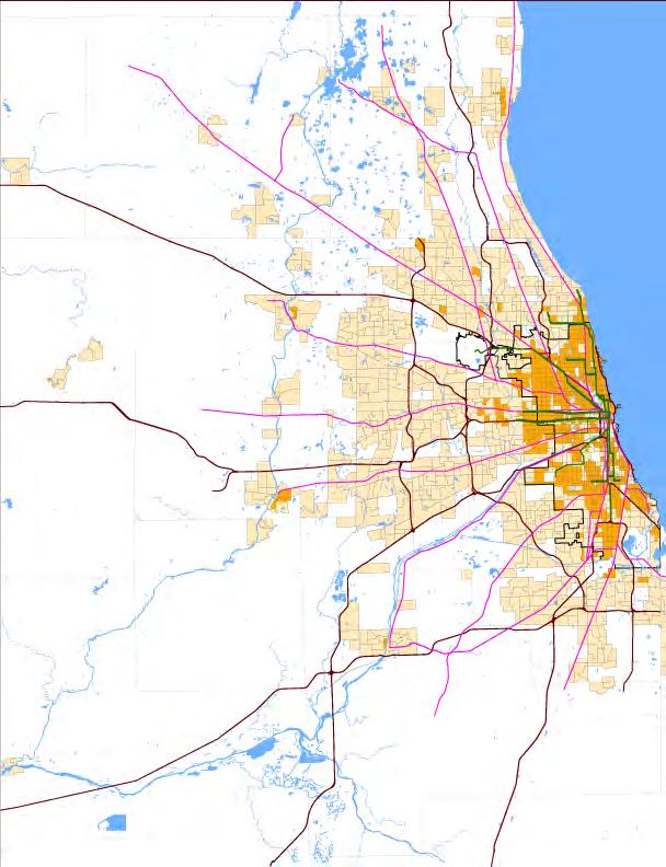Chicagoland s growth over time 2000 Population density Fewer than 2,000 ppl/sq. mi.