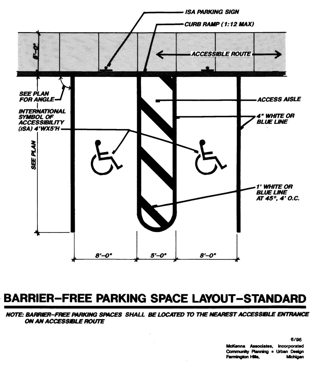 Section 9.05 Design Requirements. A. Barrier-Free Parking Requirements.