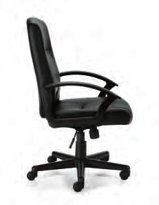 OTG11776B OTG11782B Luxhide Managers Chair Features Black Luxhide with mock leather trim, pneumatic seat height adjustment, fixed height molded arms and single position tilt lock with tilt tension