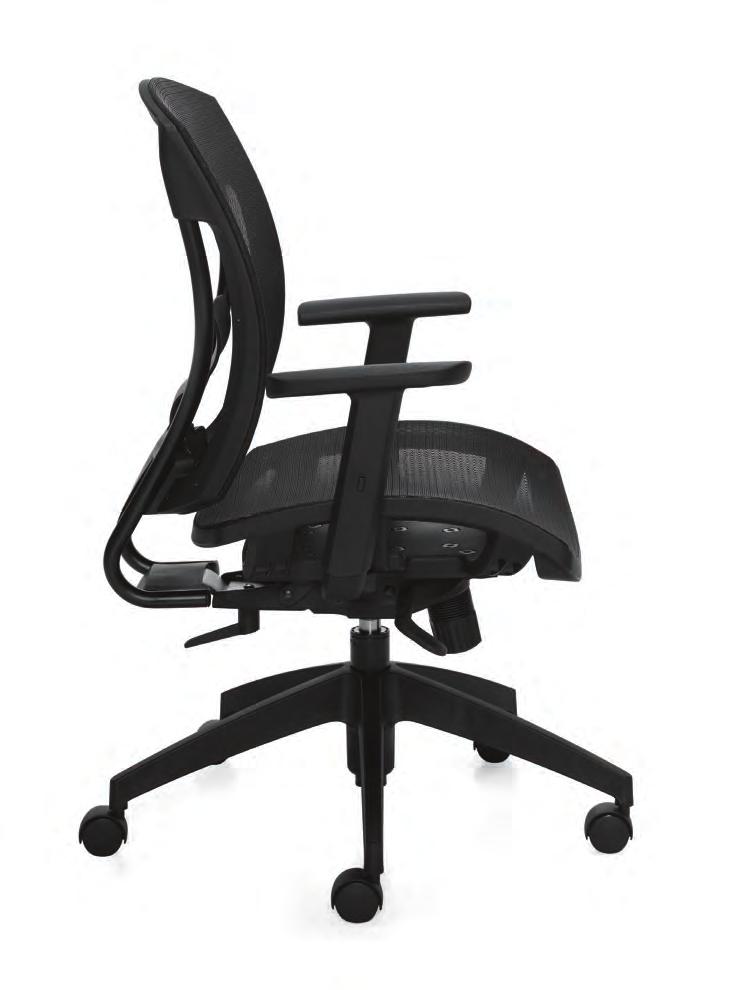 OTG11322B OTG2821 Mesh Back Weight-Sensing Chair Features a Black mesh back and black mesh fabric seat, pneumatic seat height adjustment, depth/dial