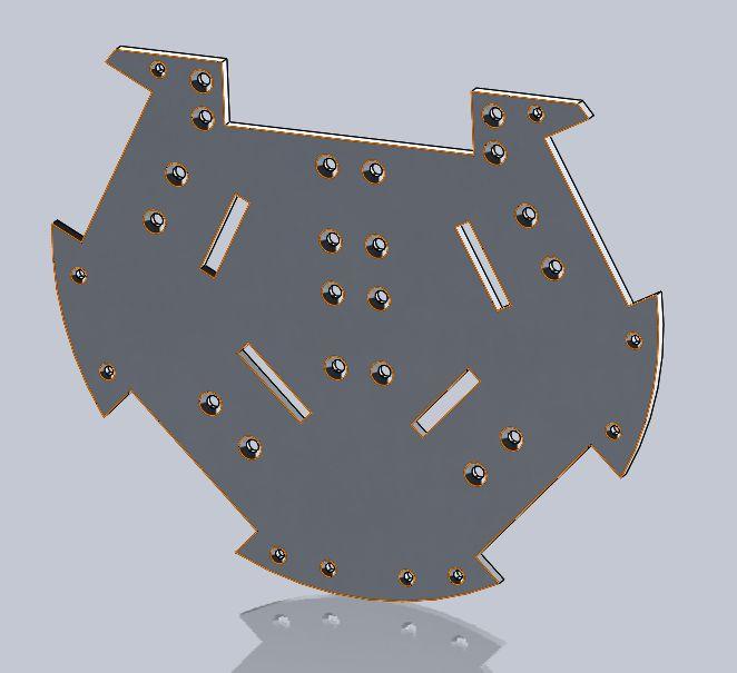 Final Concept Geometric Modeling Base Plate Mounting holes for front mechanisms Gears positions Mounting holes