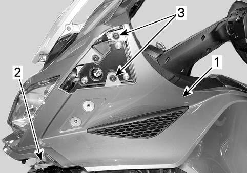 10. Remove lower wind deflectors. rbl2014-004-039_a 1. Top side panel (both sides) 2.