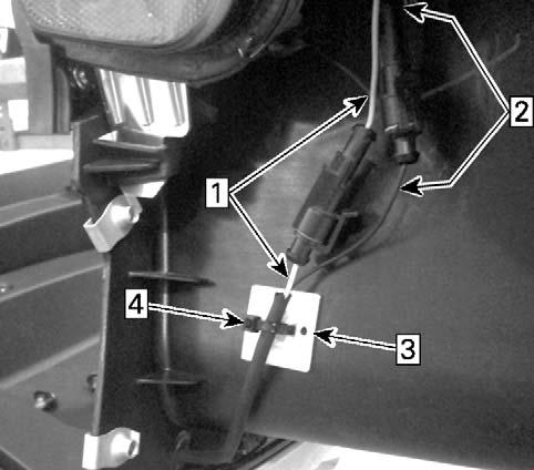 LH storage compartment Step 1: Install locking tie mount Step 2: Install grommet in cover Step 3: Insert wiring through hole in storage compartment side Step 4: Install grommet in compartment side