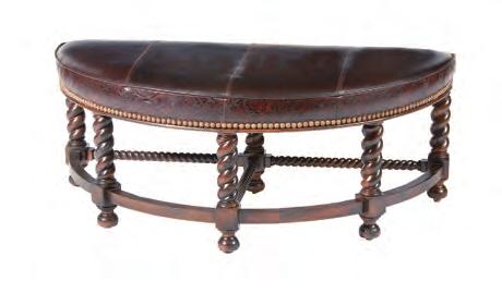 106 OTTOMANS 6008-05 ottoman Available in Leather and Optional Nail Trim medium nail head to head around base 6008-53