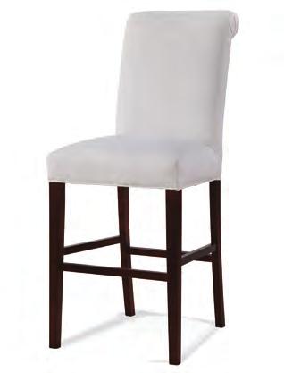 FLAIR leg C21RP73- BS BAR STOOL with ROLL PLAIN back and TAPER leg C21SP74-SC SMALL SIDE CHAIR with SQUARE PLAIN back