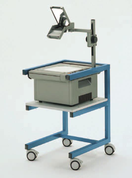 Model PS 18 Dimensions, W/H/D: 46 x 77 x 47 cm The trolley is suitable for all common OHP-equipment. The foil rolls are easily accessible.