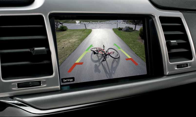 As part of the available Navigation Package, the rear view camera displays its image on the vibrant 8-in.