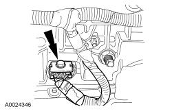 Install and lubricate new O ring seals on the transmission connector and connect the connector.