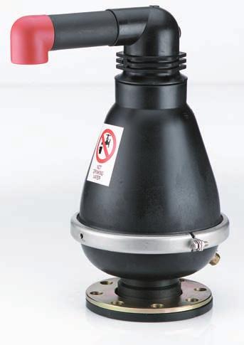 Other design features and benefits Funnel-shaped lower body prevents accumulation of deposits at the bottom of the valve, and maintains the air gap Spring between stem and upper float compensates