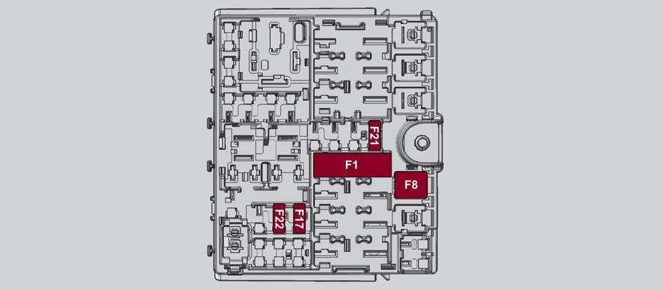 Luggage Compartment Fuse Box Luggage Compartment Control Unit FUNCTION FUSE AMPERAGE Tow hook module (TTM) F1 40 Hi-Fi