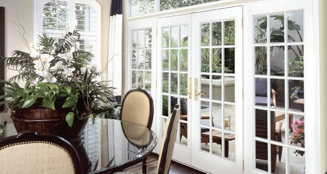 Hinged Patio Doors Design Features Frame Frames are made of composite material with a smooth exterior and interior finish.