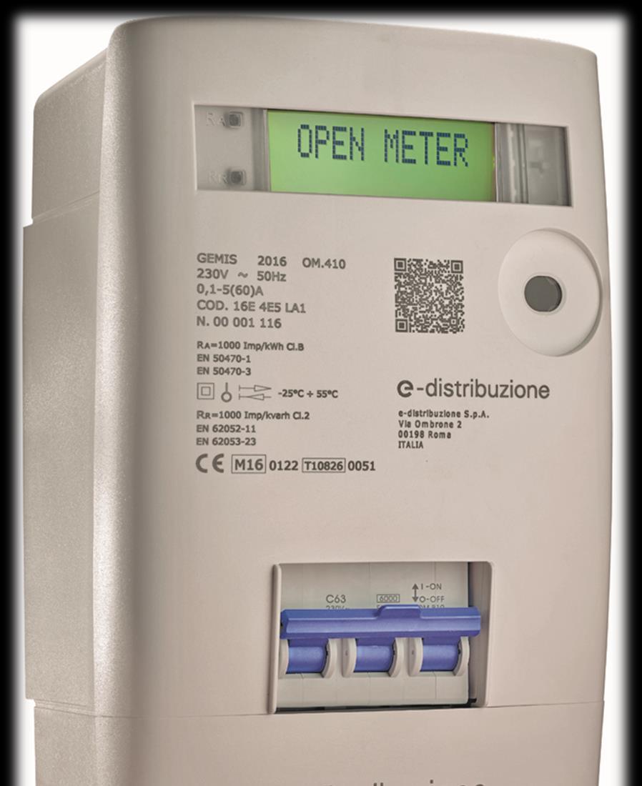 Enel Smart Metering Solution Meter overview Main features Remote reading of energy measurement Load curves, multi-tariff structure and flexible pricing Configurable power control Remote change of