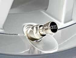 5 Valve caps The 4 metal valve caps with the embossed Audi logo provide better protection for the valve from dust, dirt and moisture. Available for rubber, metal and aluminium valves.