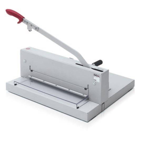 IDEAL 4300 Extremely safe, manual desk-top office guillotine with 430 mm cutting length and 20 mm cutting height Attractively priced entry model in brand name quality Made in Germany.