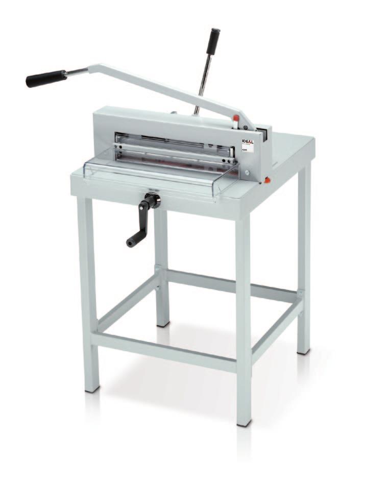 IDEAL 4305 Manual office guillotine with 430 mm cutting length and 435 mm table depth (for formats up to A3) SCS - the Safety Cutting System made by IDEAL provides numerous safety features: hinged,