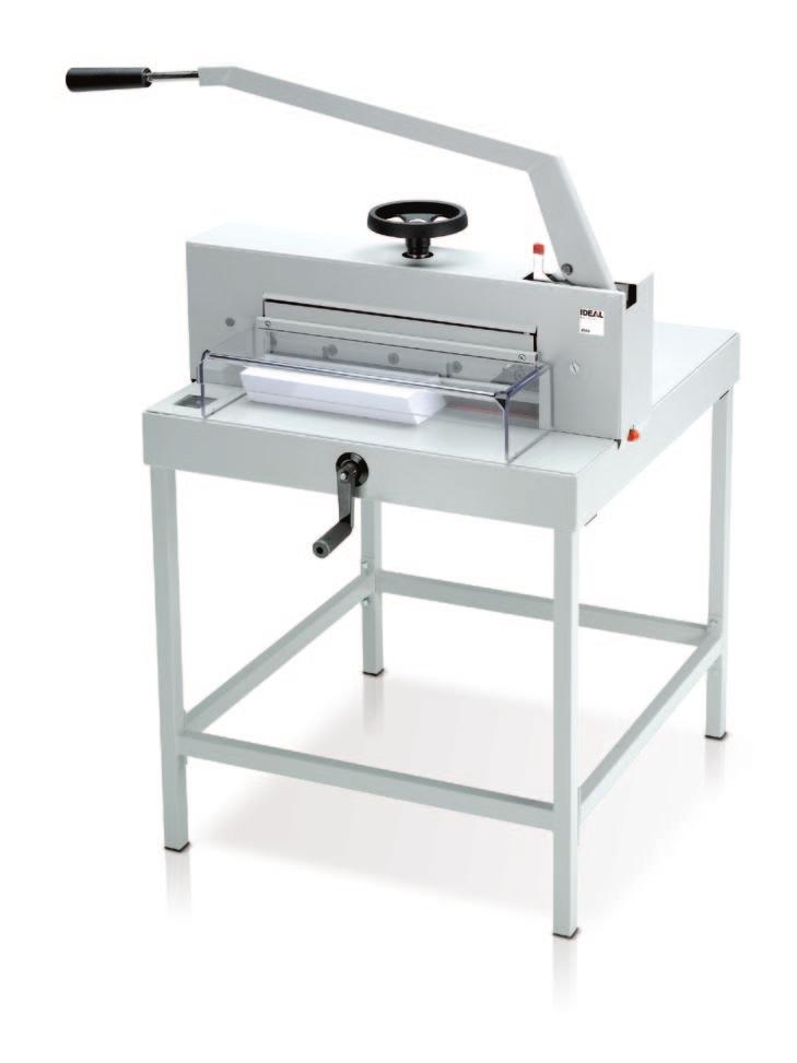 IDEAL 4705 Powerful manual office guillotine with 475 mm cutting length SCS - the Safety Cutting System made by IDEAL provides numerous safety features: hinged, transparent safety guard on the front