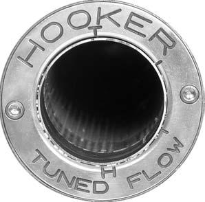 The Tuned Flow muffler is designed for weld-on or clamp-on installation at the end of tailpipes or header collectors.