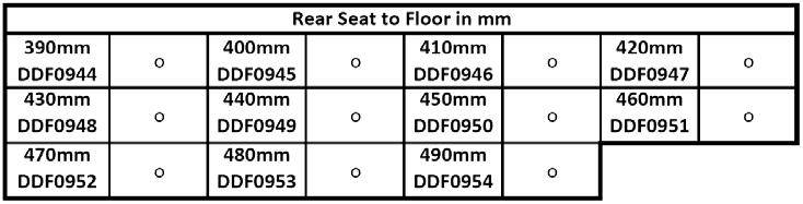 upholstery (NC: 0750,0703,1491) DDF0722 Tension adjustable backrest Black/Grey nylon 100 DDF0735 Tension adjustable backrest Black aero mesh upholstery PUSH HANDLES DDF0750 Without push handles