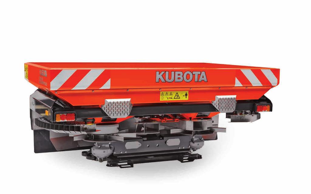 KUBOTA DSX-W 1500 / DSX-W 1875 (GEOSPREAD) GPS CONTROLLED INTELLIGENT MACHINE SOLUTIONS The small 2 metre sections can be switched inside-out and outside-in to keep overlap to the minimum Two options