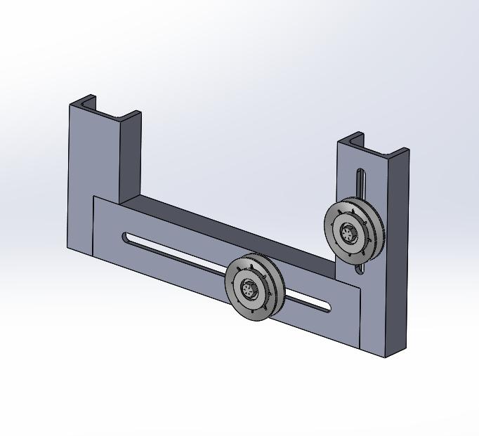 Once the frame of the gear assembly is finished, the builder can now add in two of the ½ inch (27 millimeters) idler pulleys.