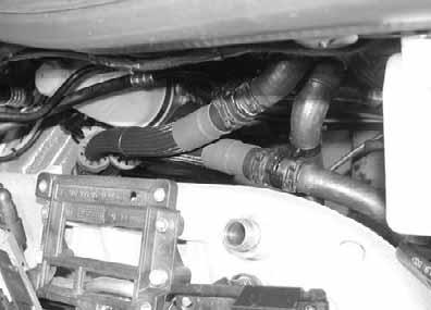 90 to right Routing in engine compartment Connection to heat exchanger inlet 66 efore