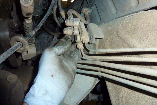 Disconnecting the Brake Components Step 34 Disconnect the brake junction block from the body by