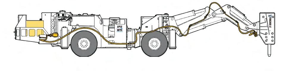 Note: Hose routing not exactly as shown. DUST SUPPRESSION SYSTEM OPTIONS No Dust Suppression System Manual System Manual system - mine water hookup with manual on/off valve.