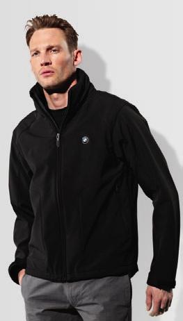 companion for every weather. With coloured, rubberised BMW logo at the top left and special BMW zip pull. Material: 100% polyester. Soft Shell. Black XS XL 80 12 2 166 837 841 Men s Jacket.