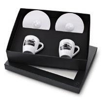 Made from white porcelain, these mugs will set you up for a great day by letting you wake up with a classic dream car.