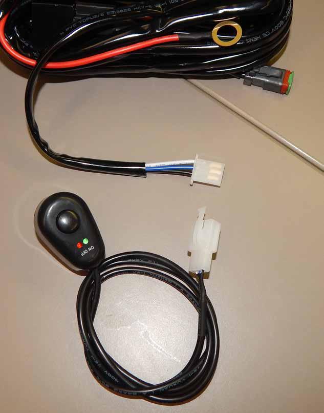 Wire Harness Button Switch - If provided Toggle Switch is going to be used, disconnect Button Switch. - Connect provided Toggle Switch Harness and follow LTS Diagram instructions.