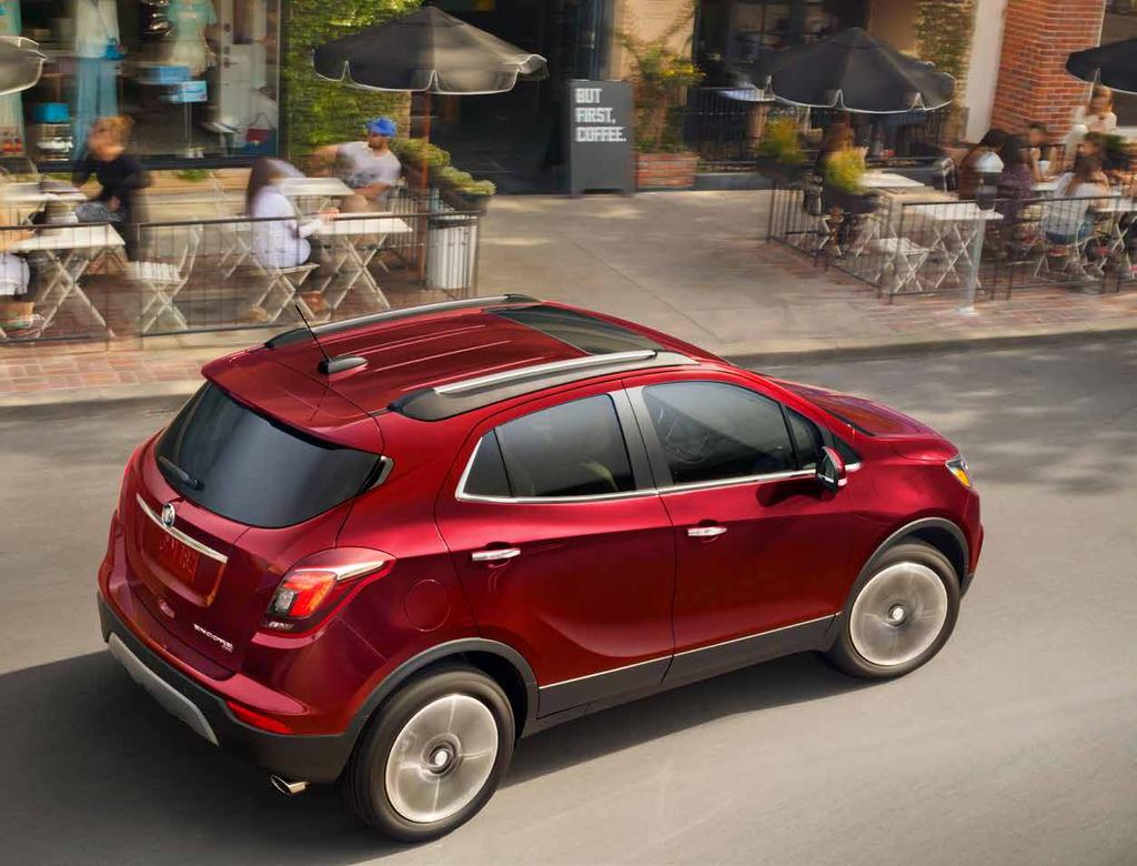 PERFORMANCE AN SUV THAT KNOWS WHAT THE S STANDS FOR Encore Essence shown in Winterberry Red Metallic with available features. Encore delivers sporty performance with a standard 1.