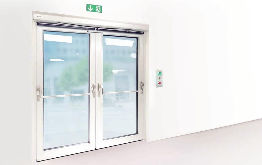 TS 60 NT ND POWERTURN Swing for fire and smoke protection doors (F) Drive systems in the F variant are used to automatically open and close -leaf fire protection doors.