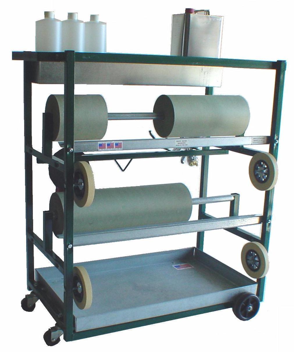 cans Made in the USA Measurements: 17 w x 30 l x 33 h 4-Roll Mini Prep Station Part No.