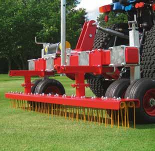 It is imperative to use spring tines (rakes and pins) and brushes to loosen the infill mix.