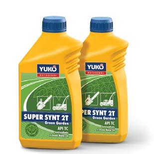 YUKO Super Synt 2T Green Garden conforms to the requirements of API TC, and JASO FC. Used as a component in oil-fuel blend in a ratio recommended by machines manufacturer.