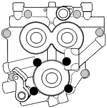 Using camshaft remover/installer tool H-D #43644, remove stock cams and bearings from plate. Mark chain with magic marker to indicate direction of travel. See Picture 7, next page.