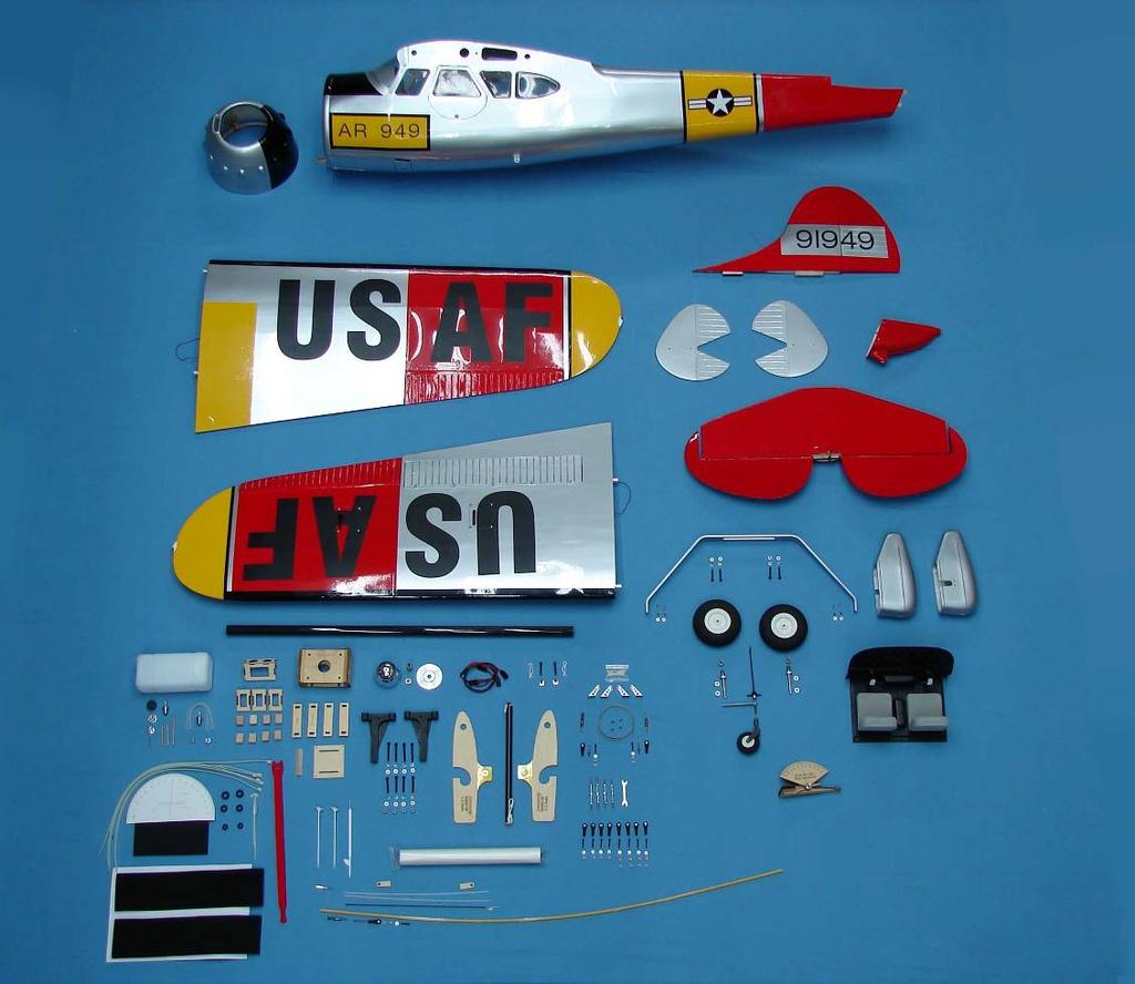 KIT CONTENTS 30cc LC-126ARF-QB Materials List Basic Aircraft Parts Fuselage Covered with Oracover (4) 8-32 blind nuts pre-installed in firewall for engine mounts mounting (5) 4-40 blind nuts