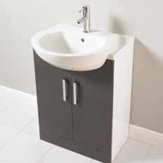 Atlantic Semi-recessed Basin Requires slotted waste (not included) 550W x 160H x 455D SYPB1008 120 Inline Sit-on Basin Requires 600W cabinet.