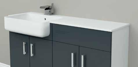 Depth Semi-recessed Basin Requires slotted waste (not included) 410W x 140H x 305D SRBASINRD 178 Roma Standard Depth