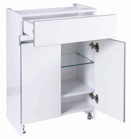 CABINET SPECIFICATIONS LINEAR 1 3 4 5 8 Wall Unit Cabinet Design 1. 18mm high density Gloss White 0.8mm PVC-edged MFC cabinet with matching interior/exterior finish. 2. Cam & dowel construction. 3. Two wall unit heights, 561mm and 724mm.