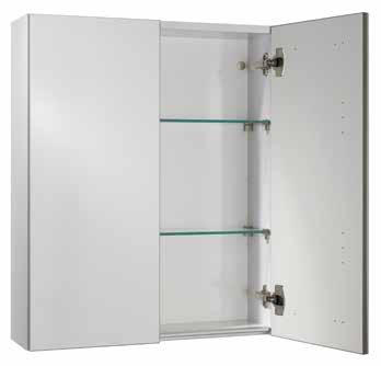 The cabinet is designed to maximise storage space and features a concealed void at the back to allow for waste pipes.