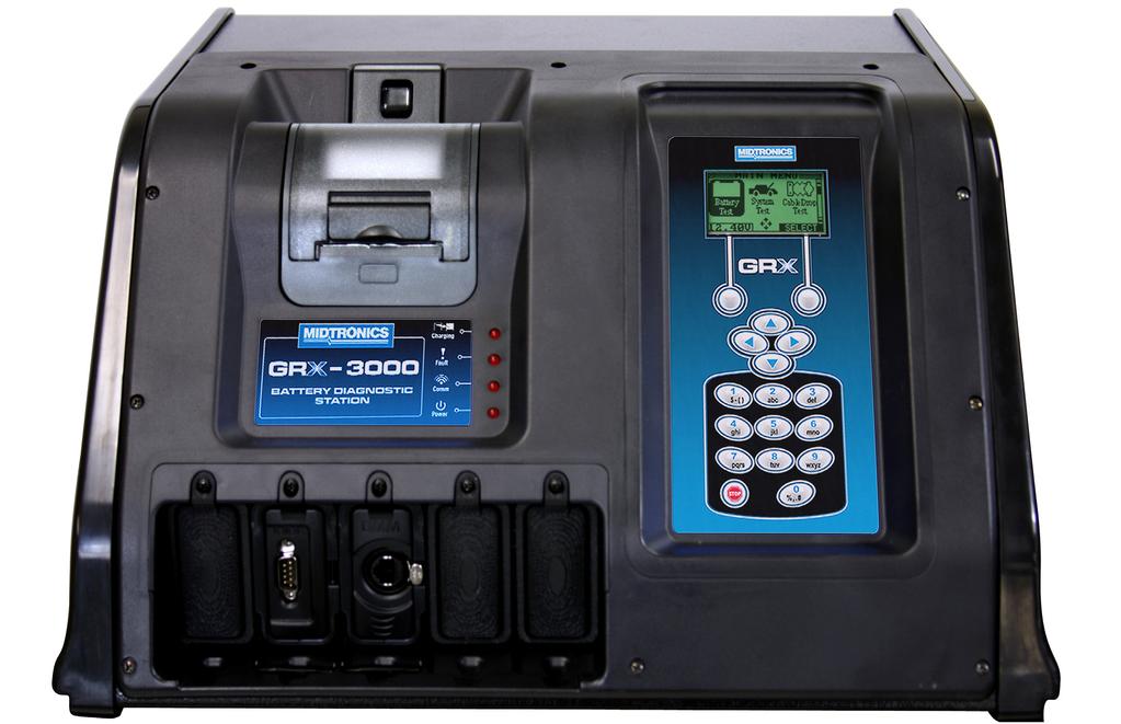 Chapter 2: Overview Chapter 2: Overview GRX Battery Diagnostic Station: Front View The controls to the GRX Battery Diagnostic Station are accessible on the front panel.